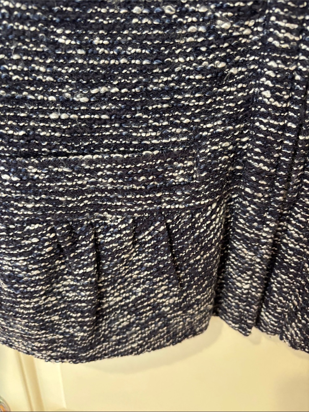 J. Crew Navy and Light Cream Zip Peplum Cardigan - Picture 4 of 5